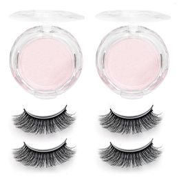 False Eyelashes 2pairs Natural Look Self Adhesive Soft Fluffy Lightweight Easy Apply Daily Extension Reusable No Glue Makeup