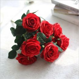 Decorative Flowers Home Decoration Rose Imitation Flower Wedding Bouquet Festival Party Looks Good And Easy To Manage