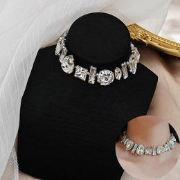 Chains Luxurious Super Sparkling Crystal Necklace For Women Luxury Large Rhinestones Clavicle Chain Neck Jewellery Accessories Gift