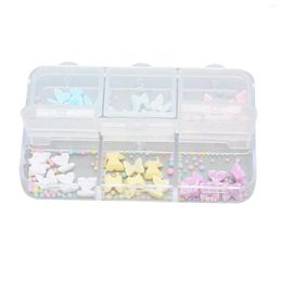 Nail Gel Resin Accessories Attractive Art Decals Multiple Colours Compact Size With Storage Box For Daily Makeup