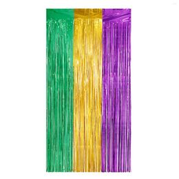 Party Decoration Mardi Gras Metallic Tinsel Foil Fringe Curtains Po Background Backdrop Theme Supplies For Door Wall Holiday Ornaments