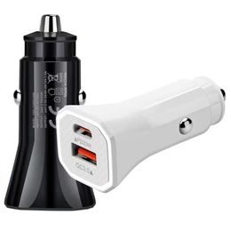 38W PD 20W fast Quick Charging USB C Car Charger Dual Ports Auto Power Adatpers 12W For Ipad Iphone 14 15 Plus Pro Max Samsung Huawei Android phone Gps pc