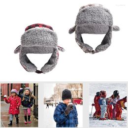 Berets Lattice Pattern Trapper Hat Adult Ear Protect Winter Warmer Cold Presents For Students Teenagers