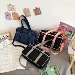 Evening Bags Japanese-style Pink Uniform Shoulder Bag Women's Large-capacity Luggage Handbag Tote Messenger Computer