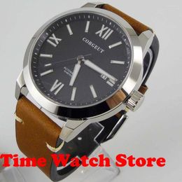 Wristwatches 41mm Miyota 8215 5ATM Automatic Men's Watch Polished Sapphire Glass Luminous Black Dial Waterproof