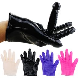 Adult Toys Sex Gloves Fingering Dildo Masturbation Erotic Vagina Stimulator Selfcomforting Breast Nipple Massage BDSM For Couple 230411