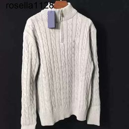 mens Designer Polo Sweater Fleece ralphs Shirts Thick Half Zipper Neck Warm Pullover Slim Knit Knitting Lauren Jumpers Small Cotton mens sweater