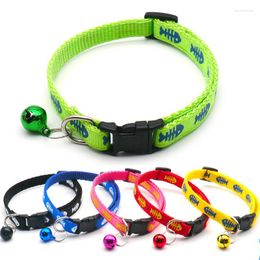 Dog Collars Wholesale Cute Bell Pet Collar Adjustable Buckle Cat Supplies Fishbone Personalized Kitten Small Accessory