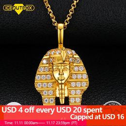 Pendant Necklaces Hip Hop Ancient Egyptian Necklace Chain Punk King Tutan Pharaoh Men's Bling Rock Party Gift 231110