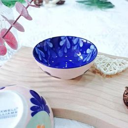 Bowls Blue And White 4.5 Inch Nordic Style Ceramic Double-sided Printing Mini Salad Fruit Sauce Bowl