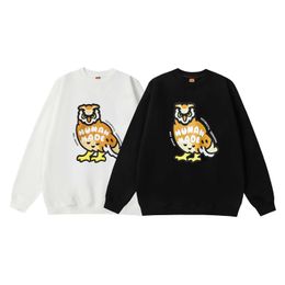 Fashion Brand Human Made Kaws Owl Print Round Neck Sweater Loose Casual Men and Women's Couple Style