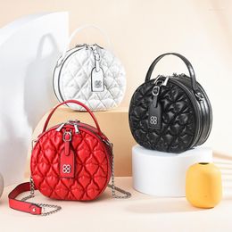 School Bags Pleated Net Red Live Broadcast Small Fragrant Style Texture Lady Lovely Round Bag