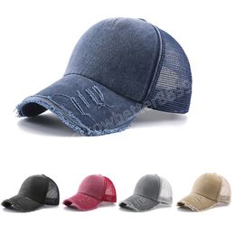 Summer Mesh Baseball Cap Outdoor Breathable Sun Hats For Women Men Washed Cotton Fashion Casual Hip Hop Caps