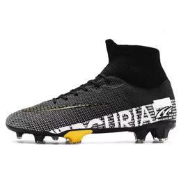 Sapatos de segurança homens sapatos de futebol tffg alta tornozelo botas de futebol masculino adolescentes adulto chuteiras grama treinamento jogo tênis 35-45 231110