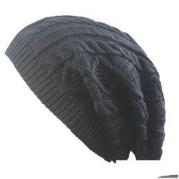 6 Colours Adt Winter Small Twist Knitted Hat Oversized Chunky Plover For Men And Women Soft Knit Drop Delivery Dhbhc