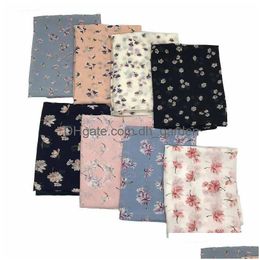 Scarves Women Print Chiffon Hijab Scarf Fashion Flower Dot Scarves And Shawls Luxury Muslim Hijabs Drop Delivery Fashion Acc Dhgarden Dh7Yj