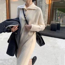 Women's Sweaters Fashion Casual Dress For Women Autumn And Winter Loose Fitting Mid Length Sweater Bottom Skirt