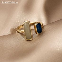 Band Rings French Retro Romantic Colour Matching Drop Glaze Open Rings For Woman 2021 Korean Fashion Jewellery Party Girls' Luxury Ring P230411