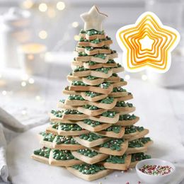 Christmas Decorations tree biscuit cutter mold 3D star baking cake decoration tool Font 231110