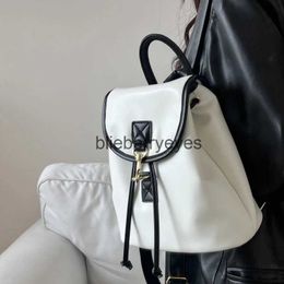 Backpack Style School Bags Fashion White Ladies Backpack Soft PU Leather Womens Tote Handbags Casual Drawstring Shoulder Bagsblieberryeyes