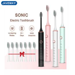 Toothbrush Tooth Brush IPX7 Waterproof Adult Ultrasonic Sonic Electric Toothbrush 18 Gear Smart Timer USB Fast Charging Toothbrush J272 230411