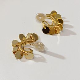 Stud Earrings No Pierced Ear Clip Fashion Retro Designer Super Fairy Female Heart-Shaped Metal Wind Trend