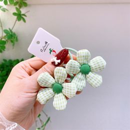 Sweet Girl Princess Plaid BB Clip Fashion Small Fresh Green Series Korea Children Fabric Bow Hairpins Hair Accessories