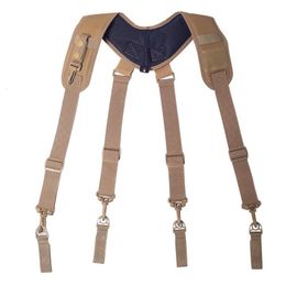 Suspenders Outdoor Adjustable Equipage Suspender X Type Tactics Braces Tactical Suspenders Men Duty Belt Harness Combat Readiness Strap 230411