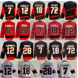 2024 Men Ice Hockey 18 Tim Stutzle Jerseys Stuetzle 28 Claude Giroux 7 Brady Tkachuk 72 Thomas Chabot Red White Black Reverse Retro Jerseys