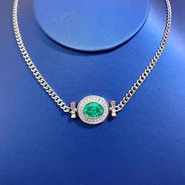 Vintage Emerald Diamond Pendant 100% Real 925 Sterling Silver Party Wedding Pendants Necklace For Women Men Engagement Jewelry