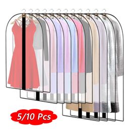 Dust Cover 510Pcs Top Clothes Dust Cover Hanging Garment Bag Suit Case Cover for Clothes Wardrobe Dustproof Home Storage Organiser Bags 230410