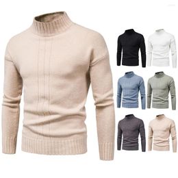 Men's Sweaters 2023 Fashion Brand Sweater For Mens Pullovers Half Turtleneck Slim Fit Jumpers Knitwea Korean Style Casual Clothing Male