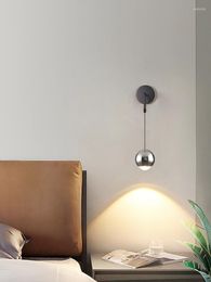 Wall Lamps Bedroom Bedside Lamp Modern Simple Nordic Round Ball Design Minimalist Ins Net Red Bright Pendant