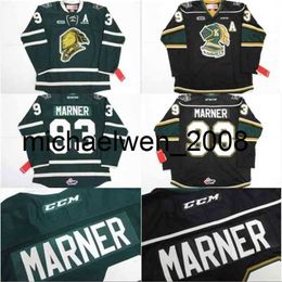 Weng #93 Mitch Marner Jersey OHL London CCM Premer 7185 Mitch Marner Mens 100% Stitched Embroidery Ice Hockey Jerseys Green Black