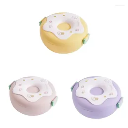 Dinnerware Leakproof Bento Container With Spoon Fork Colorful Lovely Lunch Box For Toddler 3 Divided Compartments C6UE