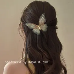 Hair Clips 2023 Super Fairy Double Tulle Butterfly Clip Retro Senior Design Temperament Liu Seaside For Women As A Gift