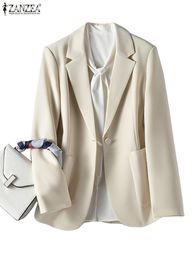 Women's Suits Blazer Elegant Ladies OL Suit Coats Casual Solid Outwears Oversized ZANZEA Notched Collar Long Sleeve Blazer Office Work Wears 230411