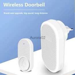 Doorbells Wireless Doorbell Smart Home 200m Long Distance Remote Control Multi-tone Welcome Door Bell Volume Adjustment EU US Plug White YQ231111