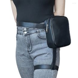 Outdoor Bags Fashion Trend Women Waist Leg Belt PU Girl Bag Stylish Fanny Pack For Hiking Motorcycle Female Side Pouch Purse