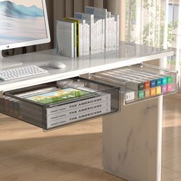 Storage Drawers Desk Supplies Holder Rack Office Organizer Clear Under Hidden Box Memo Pen Stationery 230410