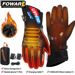 Five Fingers Gloves Motorcycle Heated Glove Men Women Rechargeable Electric Battery Heating Riding Ski Snowboarding Hiking Gloves Motocross Outdoors YQ231111