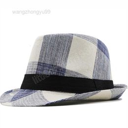 British Style Fedoras Hat for Men Women Stripe Jazz Unisex Top Panama Spring Autumn Bowler Caps Chapeau Femme