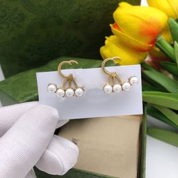 2023 Designer Earring GGity Brand Stud Earing Luxury Women Fashion Jewellery Metal Letter Double G Logo Crystal Pearl Earring cjeweler Women's Gift ohrringe fdwe