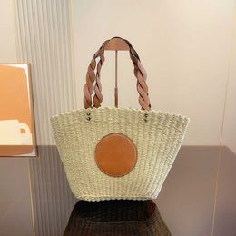 straw tote bag le-letter shoulder bags summer designer handbag Simple Vintage Shopping bags holiday Messenger Purse woven beach bags 230228