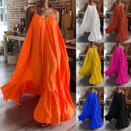 Casual Dresses Boho Maxi Dress Women Spaghetti Strap Backless Long Summer 2021 Sexy Party Bohemian Beach Vestidos Robe Femme279J