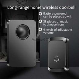 Doorbells CACAZI Waterproof Wireless Doorbell DC Battery Intelligent Home Outdoor Household 300M Remote Control LED Flash Smart Door Bell YQ231111