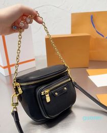 New Fashion ShoulderLuxury Design DesignerMetal Chain Bag Casual Waist Bag Original Fabric Chest Bag Handbag