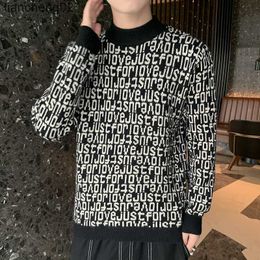 Men's Casual Shirts Korean Slim Men Sweater 2021 Autumn Winter Long Sleeve Warm Knitted Casual Sweater Half Colt Knitted Sweaters Men Clothing W0410