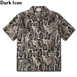 Men's Casual Shirts Dark Icon Snake Hawaiian Shirt Summer Vintage Shirts for Men Streetwear Clothing 230410