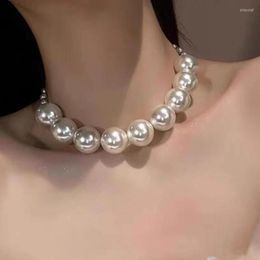 Choker Big Pearl Necklace For Women Female 2023 Trendy Bead Pearls Wedding Party Jewellery Gift